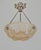 French Muller Freres French Art Deco Pendant Chandelier 1920s - Peach Frosted Glass & Nickeled Bronze For Sale - Image 3 of 9