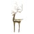 Vintage 16" Brass-Tone Modernist Deer Stag Sculpture With Branch Antlers For Sale