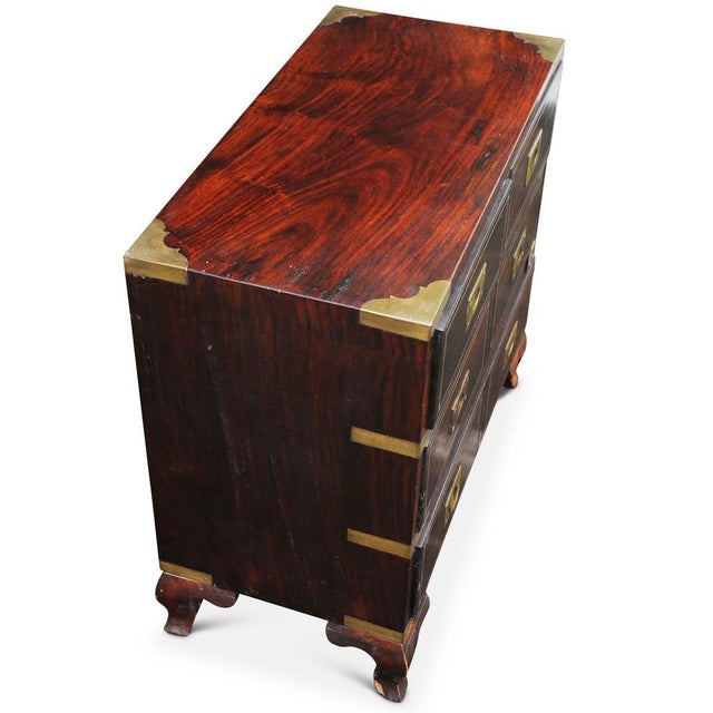Chest of Drawers in Hardwood and Brass, 1890s For Sale - Image 4 of 7