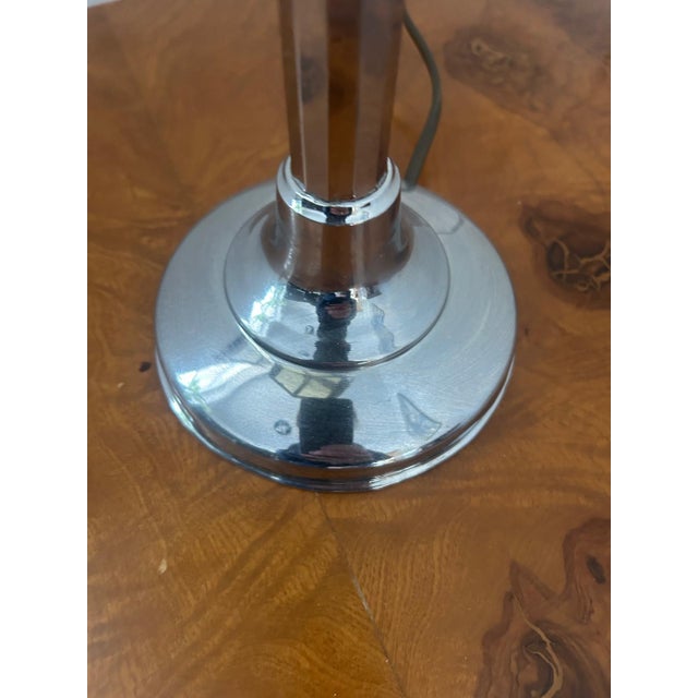 French Art Deco Chromed Table Lamp, 1930s For Sale - Image 4 of 9