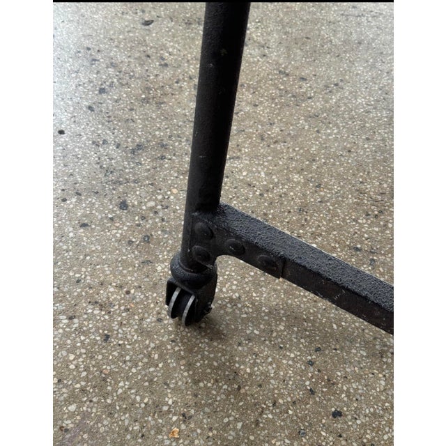 Rustic European Vintage Cast Iron and European Reclaimed Wood Table by Restoration Hardware For Sale - Image 3 of 6