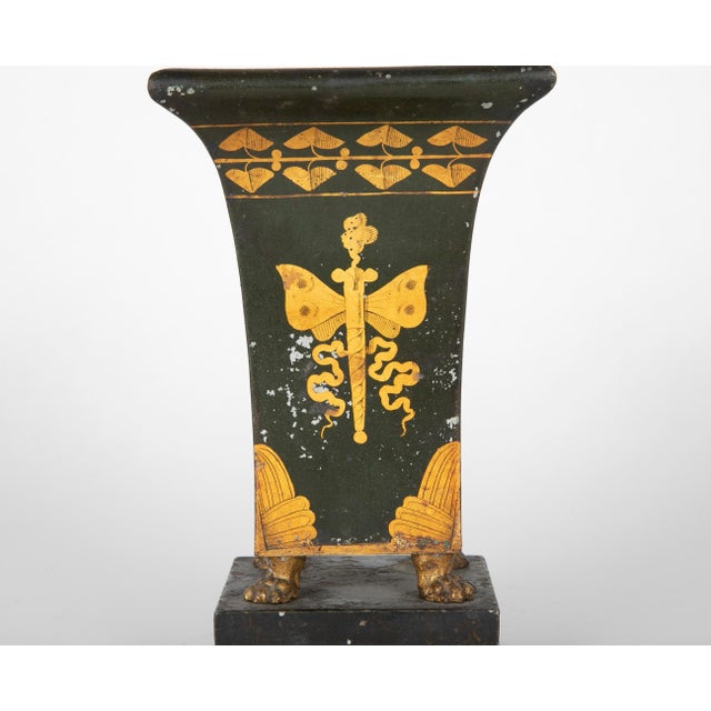Early 19th Century 19th Century French Neoclassical Tole Peinte and Gilt Urn Cachepot For Sale - Image 5 of 9