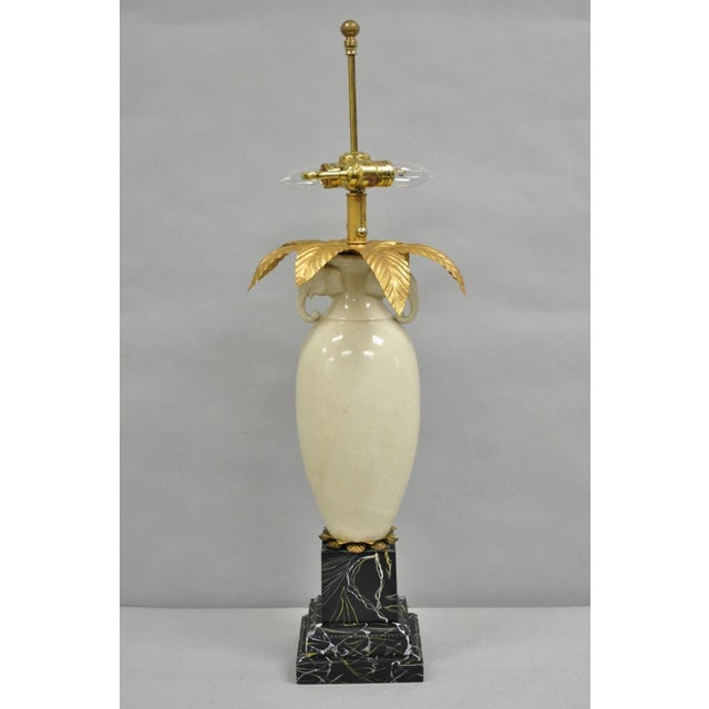 Late 20th Century Frederick Cooper Hollywood Regency Ceramic Elephant Safari Palm Tree Table Lamp For Sale - Image 12 of 12