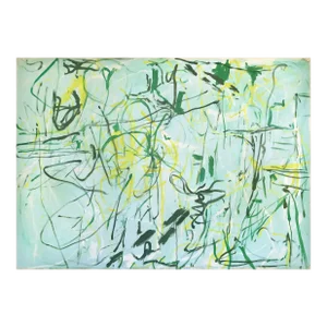 Contemporary Abstract Acrylic on Canvas Painting "Impossible to Keep a Straight Line" by Macha Poynder