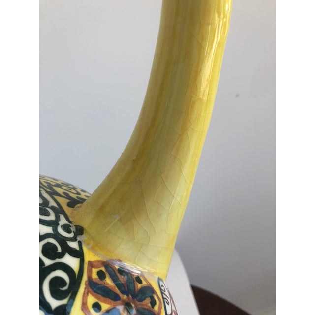 Vintage Boho Glazed Ceramic Candle Holder -- Spain For Sale - Image 4 of 13