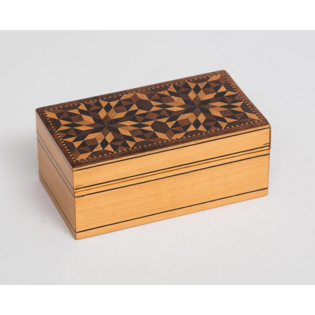 Wood Tunbridge Ware Satinwood Jewelry Box For Sale - Image 7 of 7
