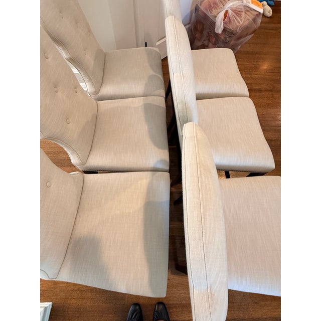 Textile Set of 6 Lillian August Arden Park Side Chairs With Perennials Upholstery For Sale - Image 7 of 15