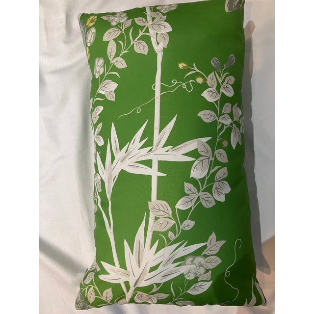 Graceful Chinoiserie Classic bamboo foliage design, a beautiful jade color with white accents. Pillow is 13x21, insert...