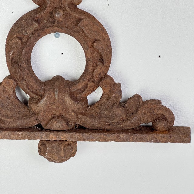 Metal Pair of Victorian Architectural Salvaged Heavy Cast Iron Ornamental Metal Elements For Sale - Image 7 of 7