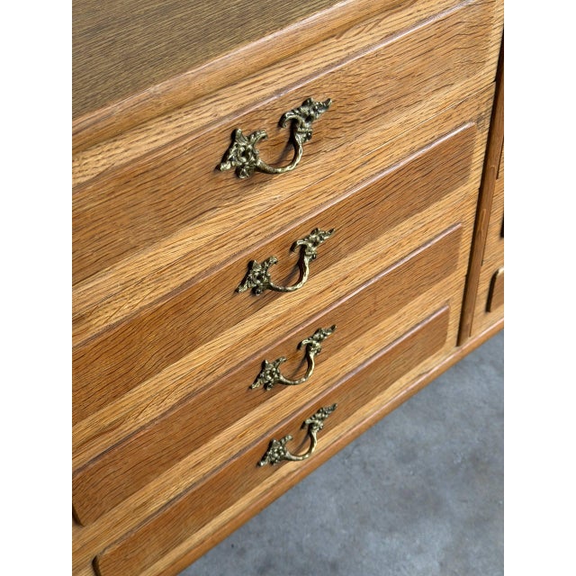 In Style of Henning Kjærnulf Oak Wooden Dresser Lowboy Chest of Drawers Denmark 1960s For Sale - Image 9 of 10