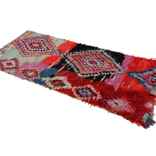 Rug & Kilim Vintage Moroccan Runner With Polychromatic Diamond Medallions, From Rug & Kilim For Sale - Image 4 of 7