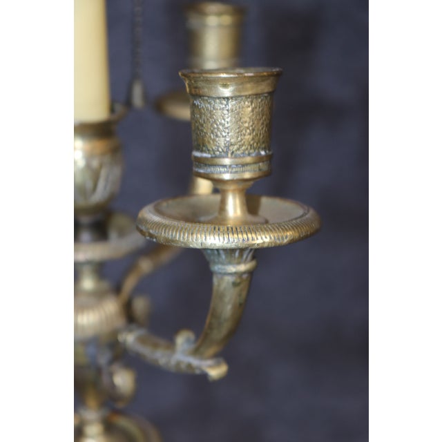 Pair Figural French Figural Maidens Empire Style Gilt Metal Candelabras Lamps For Sale - Image 9 of 9