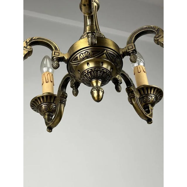 5-Light Bronze Chandelier, Italy, 1960s For Sale - Image 6 of 11