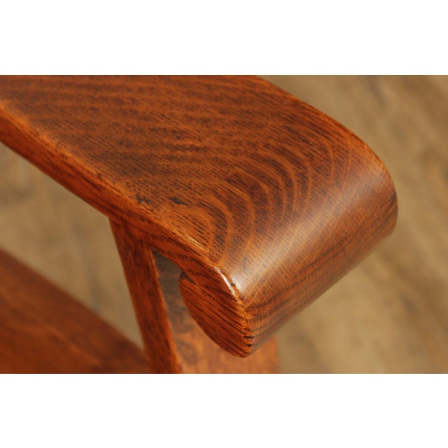 Brown Antique Mission Oak Rocking Chair For Sale - Image 8 of 18