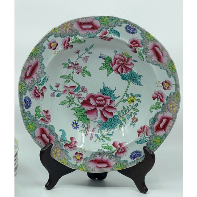 These decorative bowls were made in Staffordshire, England, between approximately 1812 and 1822. They feature hand-painted...