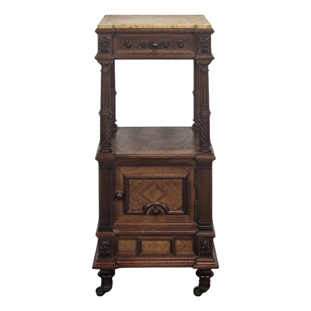 Henry II Walnut Bedside Table For Sale