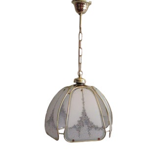 Pendant Light in Gilt Metal & Murano Glass Panels from Eglo Leuchten, Austria, 1970s For Sale
