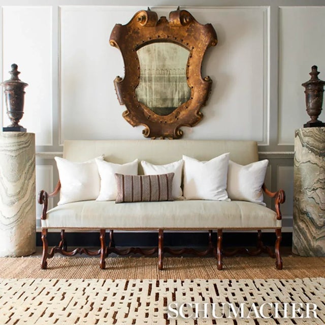 Schumacher Schumacher Abstract Ikat 8' x 10' Rug in Ivory & Brown For Sale - Image 4 of 5