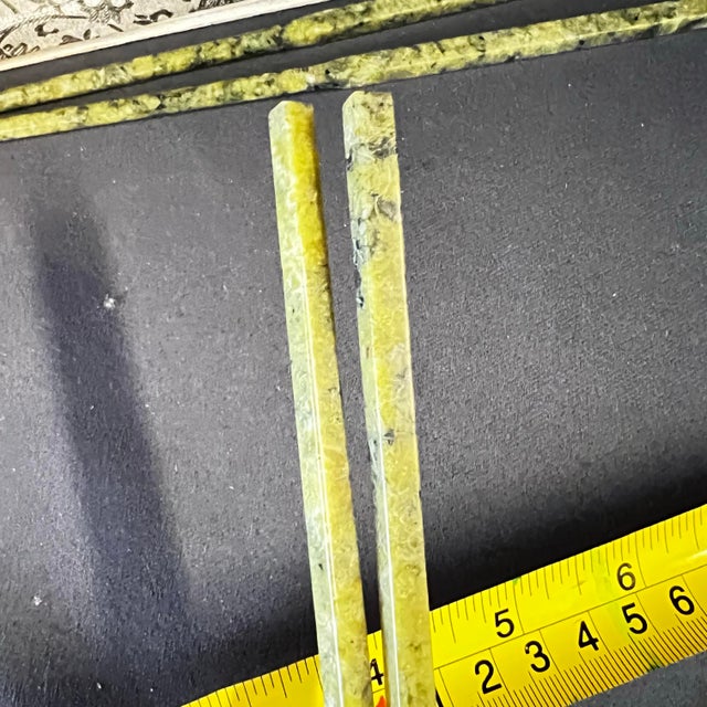 Mid 20th Century Vintage Chinese Jade Stone Chopsticks 2 Pairs With Silk Boxes For Sale - Image 5 of 5