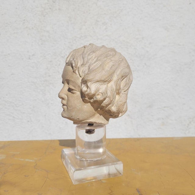 18th Century Stone Sculpture of a Child's Head For Sale - Image 3 of 17