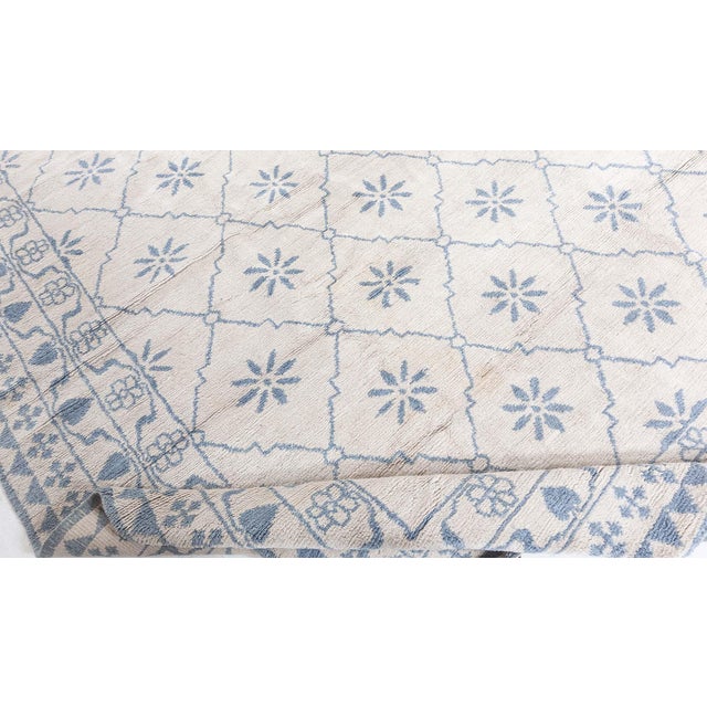 Early 21st Century Contemporary Eight-Point Star Ivory With Blue Carpet "Flocon" For Sale - Image 5 of 8