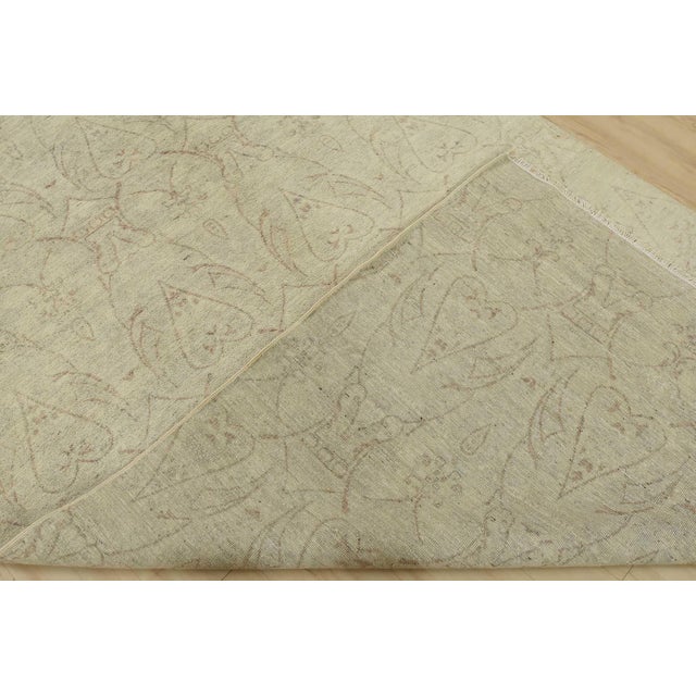 Ikat Rug 6′ X 9’1” Gray Wool Modern Hand-Knotted Oriental Carpet For Sale - Image 11 of 12
