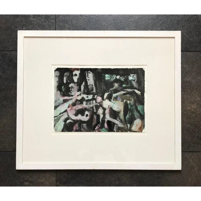 Work on paper White wooden frame with glass pane 44,5 x 52,7 x 1,5 cm This piece is attributed to the mentioned...