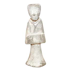 Antique White Court Lady Pottery Figure