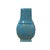 1980s Oriental Turquoise Blue Golden Graphic Thin Porcelain Art Vase For Sale - Image 5 of 9