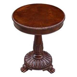 Carved Walnut Tripod Table from Ralph Lauren, 2010 For Sale