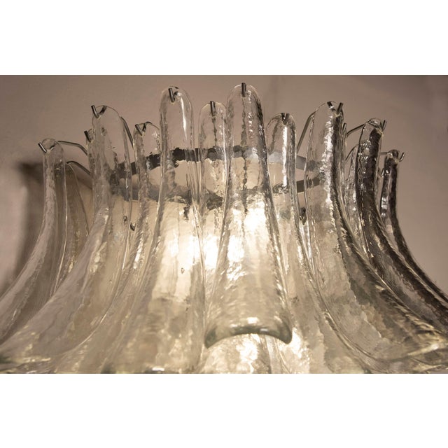 Wall Light in Transparent Glass Petals from Venini, 1970s For Sale - Image 6 of 11