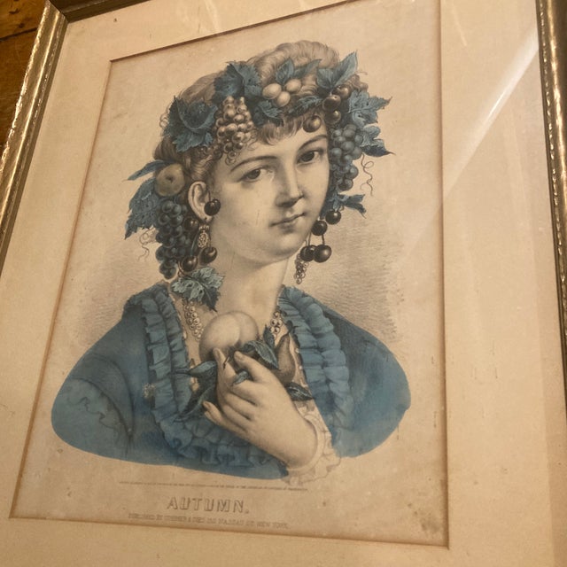 Paper Americana Autumn” Lithograph. Currier & Ives, Usa, 1870-1871. For Sale - Image 7 of 7