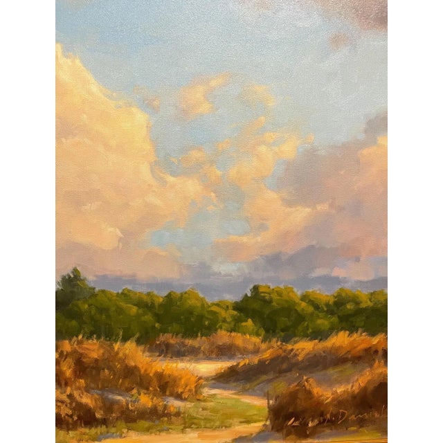 Textile Framed Oil on Canvas "Golden Morning" by Laurel Daniel For Sale - Image 7 of 11