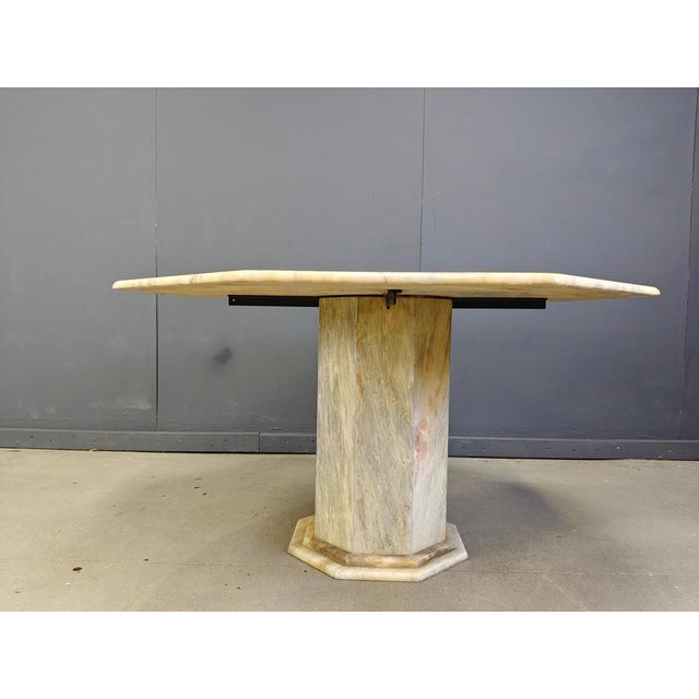Beige Italian Octagonal Marble Dining Table, 1970s For Sale - Image 8 of 14