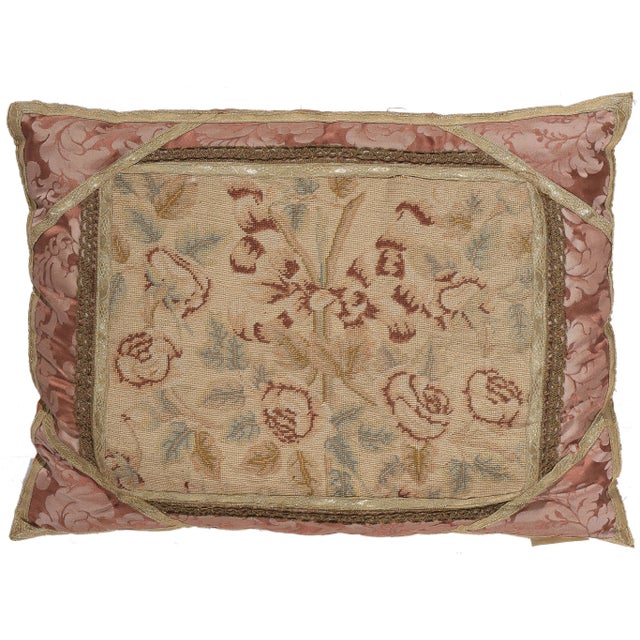 Antique French Needlepoint Tapestry Pillow For Sale - Image 10 of 10
