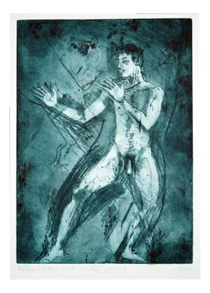 Willibrord Haas, Kufi Poses, 2012, Etching