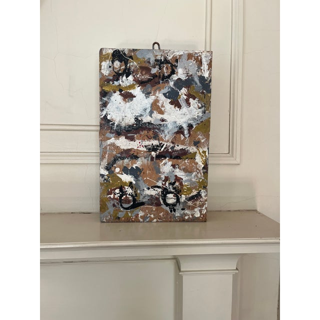 1960s George S. Rennie III (American 1940 - 2022) Mid-Century Modern Mixed Media Construction Abstract Drip Painting Circa 1965 For Sale - Image 5 of 15