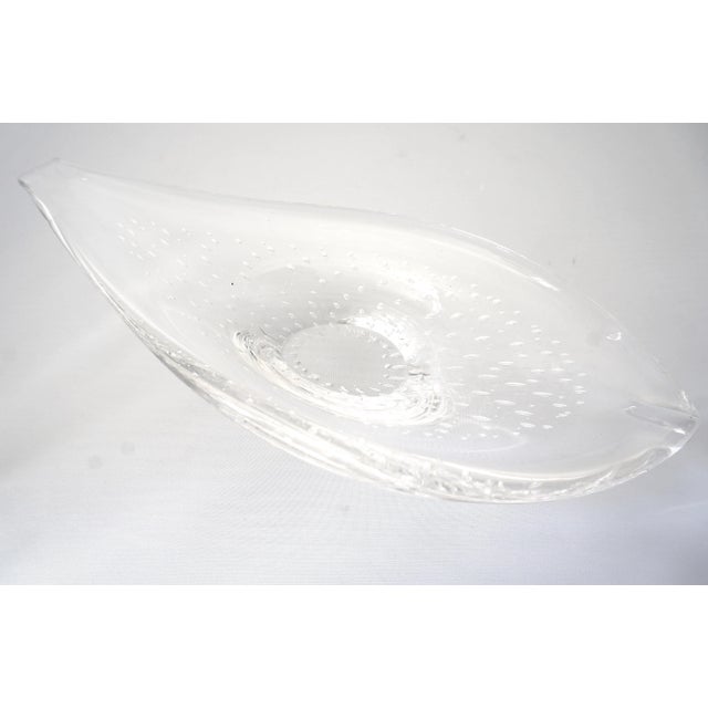 Kosta Boda Crystal Fish Dish Bowl Bucccilante Controlled Bubbles and Smiling Face For Sale - Image 13 of 13