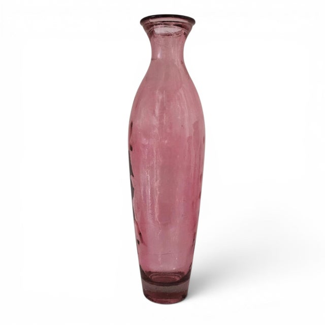 Vidrios San Miguel Spanish Amethyst Recycled Glass Genie Bottle Decanter For Sale - Image 4 of 13