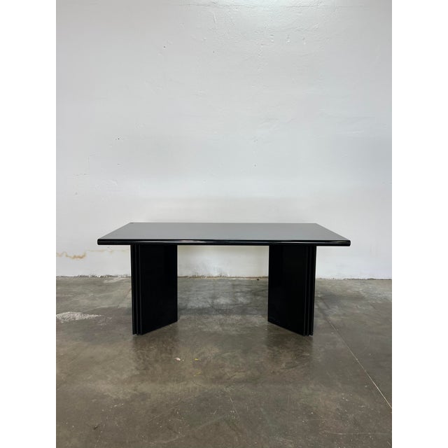Paint Black Lacquered Olinto Table by Kazuhide Takahama for B&B Italia / C&B Italia, 1980s For Sale - Image 7 of 7