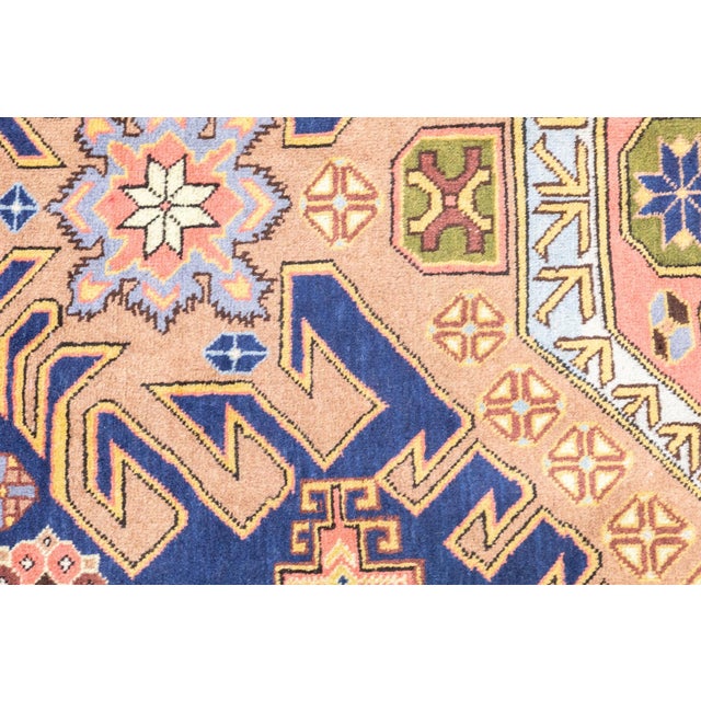 Navy Blue Vintage Hand-Knotted Persian Ardebil Rug 4'8" X 6'7" For Sale - Image 8 of 10