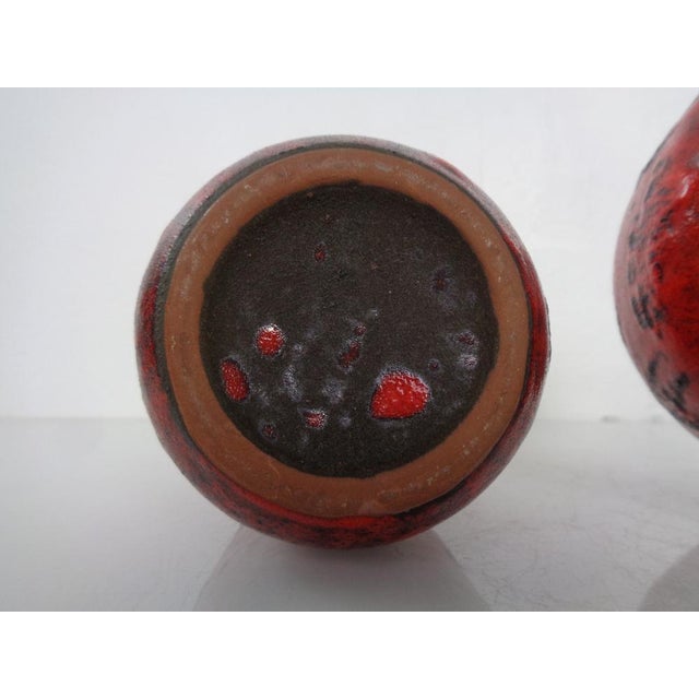 Red Lava Ceramic Vases from Gräflich Ortenburg, 1960s, Set of 2 For Sale - Image 17 of 18