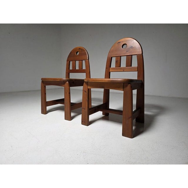 Brown Solid Pine Dining Chairs from Wasa Mōbel, 1970s, Set of 8 For Sale - Image 8 of 13