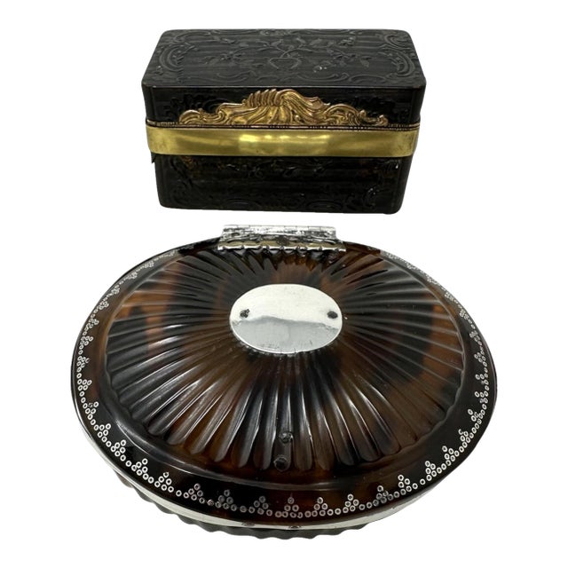 Antique Victorian Casket Tortoiseshell Trinket Jewellery Regency Grand Tour 1840 For Sale