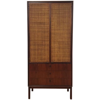 Knoll Walnut Tall Armoire Dresser For Sale