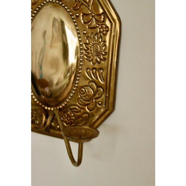 Mid-Century Swedish Octagonal Brass Double Arm Sconces, Set of 2 For Sale - Image 9 of 18
