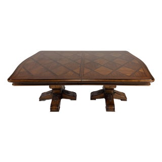 Ethan Allen Tuscany Double Pedestal Extendable Dining Table For Sale