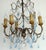 1930s Antique Gilded Metal Murano Glass Drop Six-Light Chandelier, 1930s For Sale - Image 5 of 14