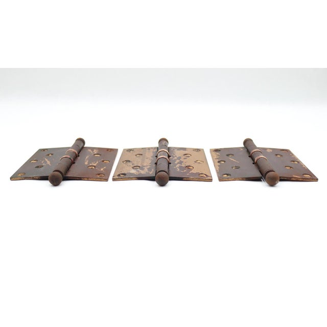 Set of Stanley 5 X 5 In. Cast Iron Ball Bearing Door Hinges For Sale - Image 4 of 6