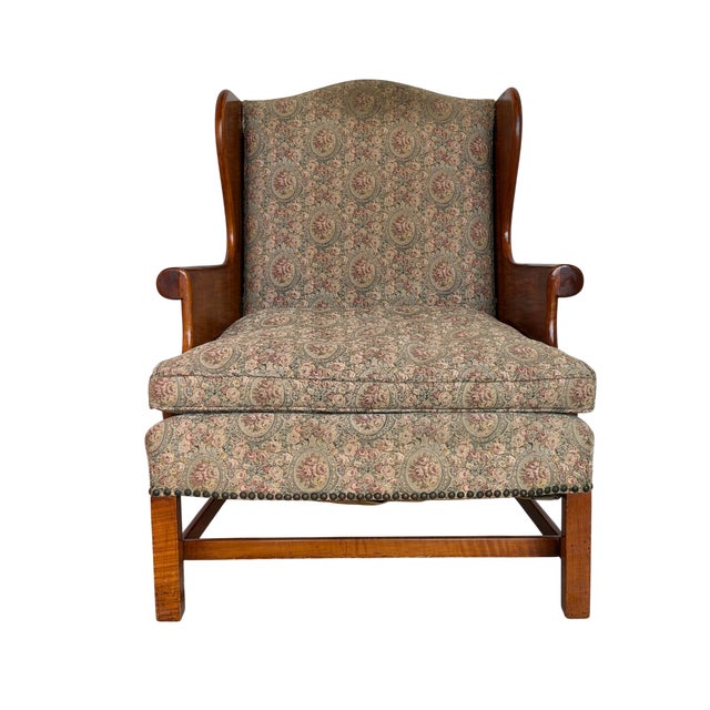 Wood 20th Century Attrib. Early Stickley "Connecticut Valley" Wingback Chair For Sale - Image 7 of 9